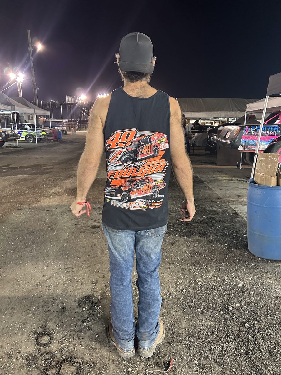Tricky Troy Foulger #49 tank top, worn trackside